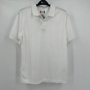 Clique Mens Polo Shirt‎ Size L White Cool Dry Performance Golf Classic